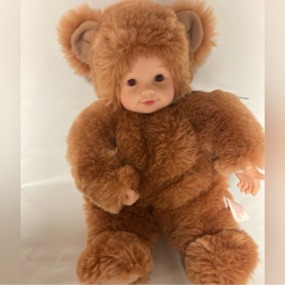 Anne geddes realistic brown bear babydoll plush